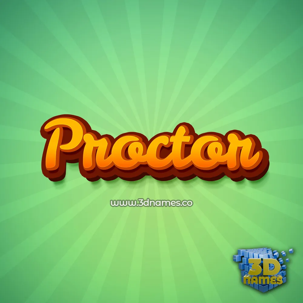 proctor in Green Rays style - 3D name wallpaper