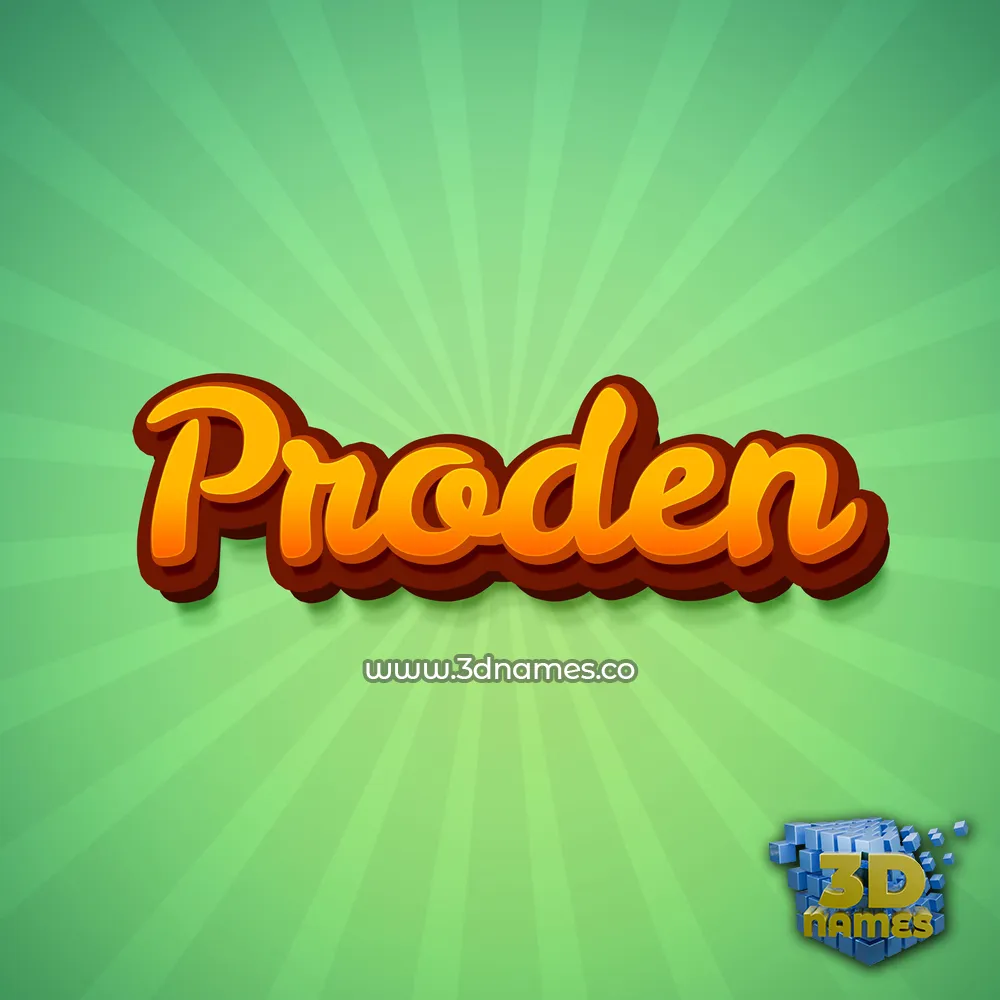 proden in Green Rays style - 3D name wallpaper