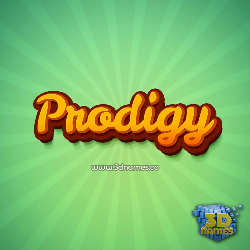 prodigy in Green Rays style - 3D name wallpaper
