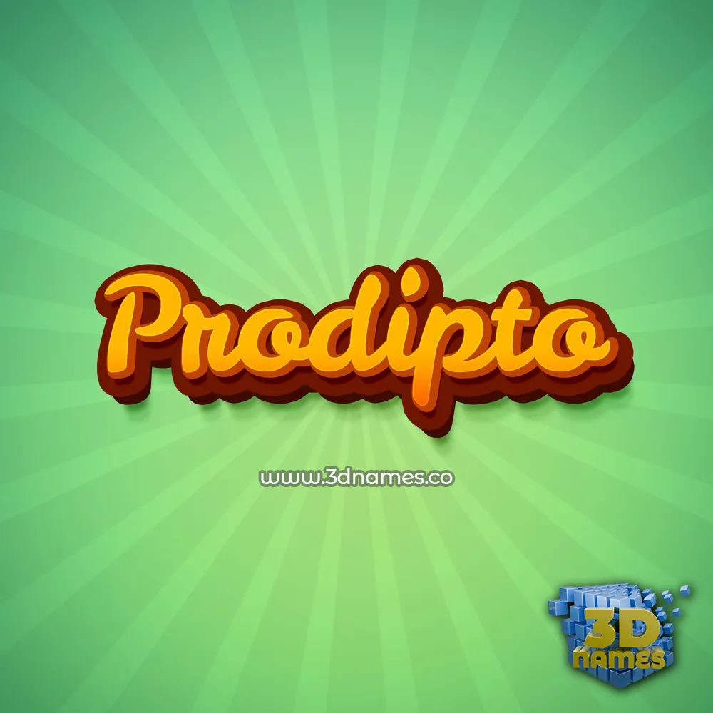 prodipto in Green Rays style - 3D name wallpaper