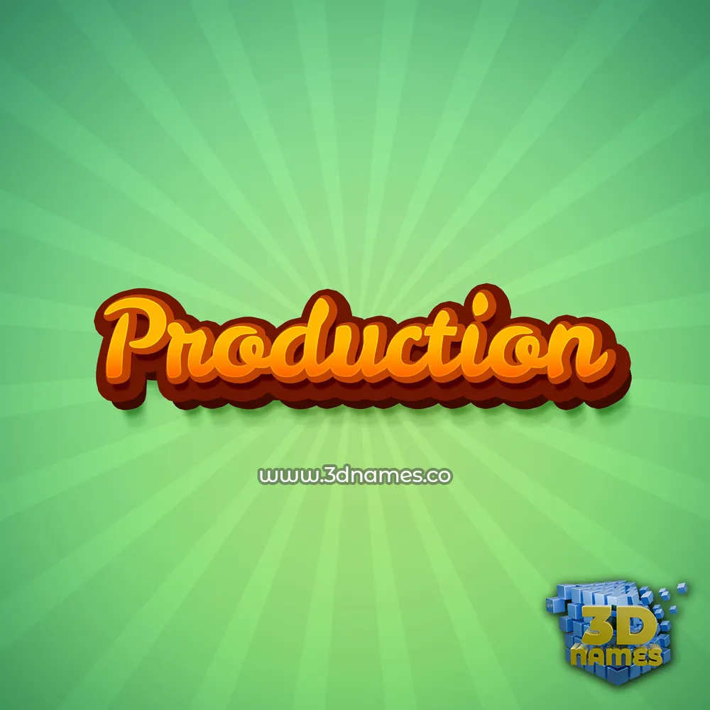 production in Green Rays style - 3D name wallpaper