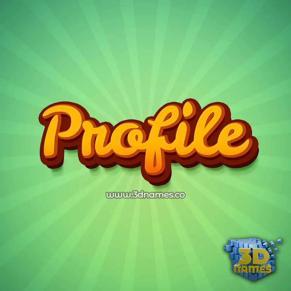 profile in Green Rays style - 3D name wallpaper