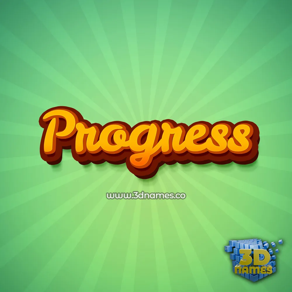 progress in Green Rays style - 3D name wallpaper