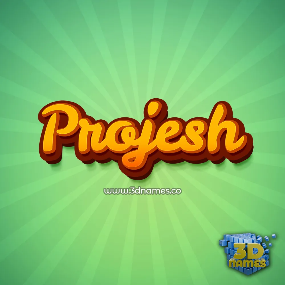 projesh in Green Rays style - 3D name wallpaper