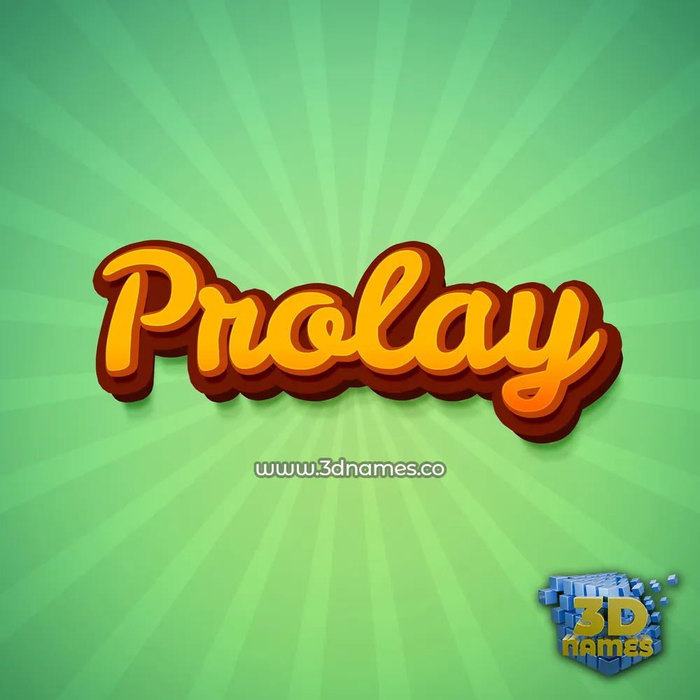 prolay in Green Rays style - 3D name wallpaper