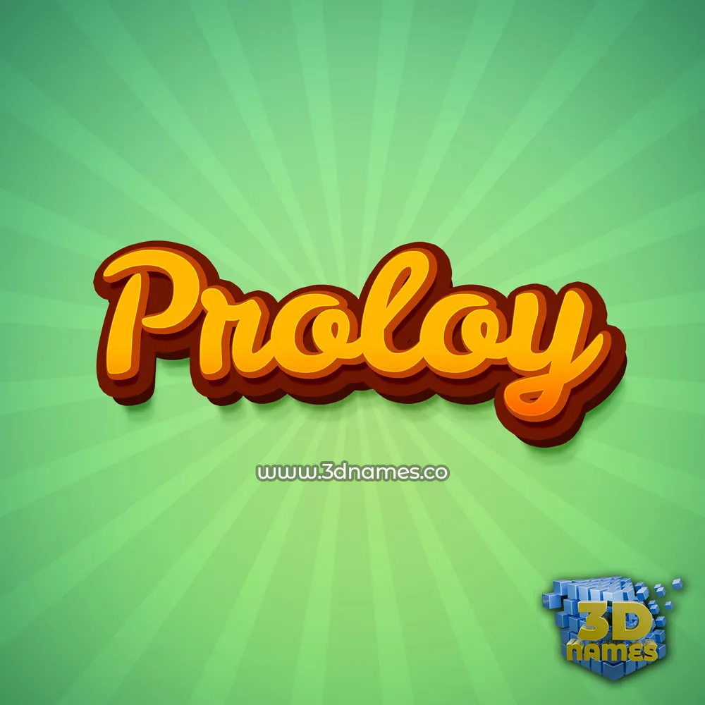 proloy in Green Rays style - 3D name wallpaper