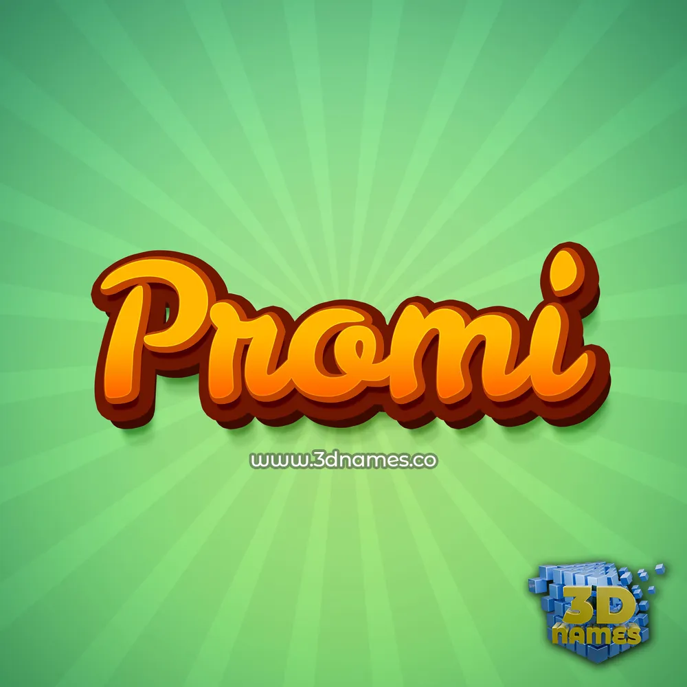 promi in Green Rays style - 3D name wallpaper