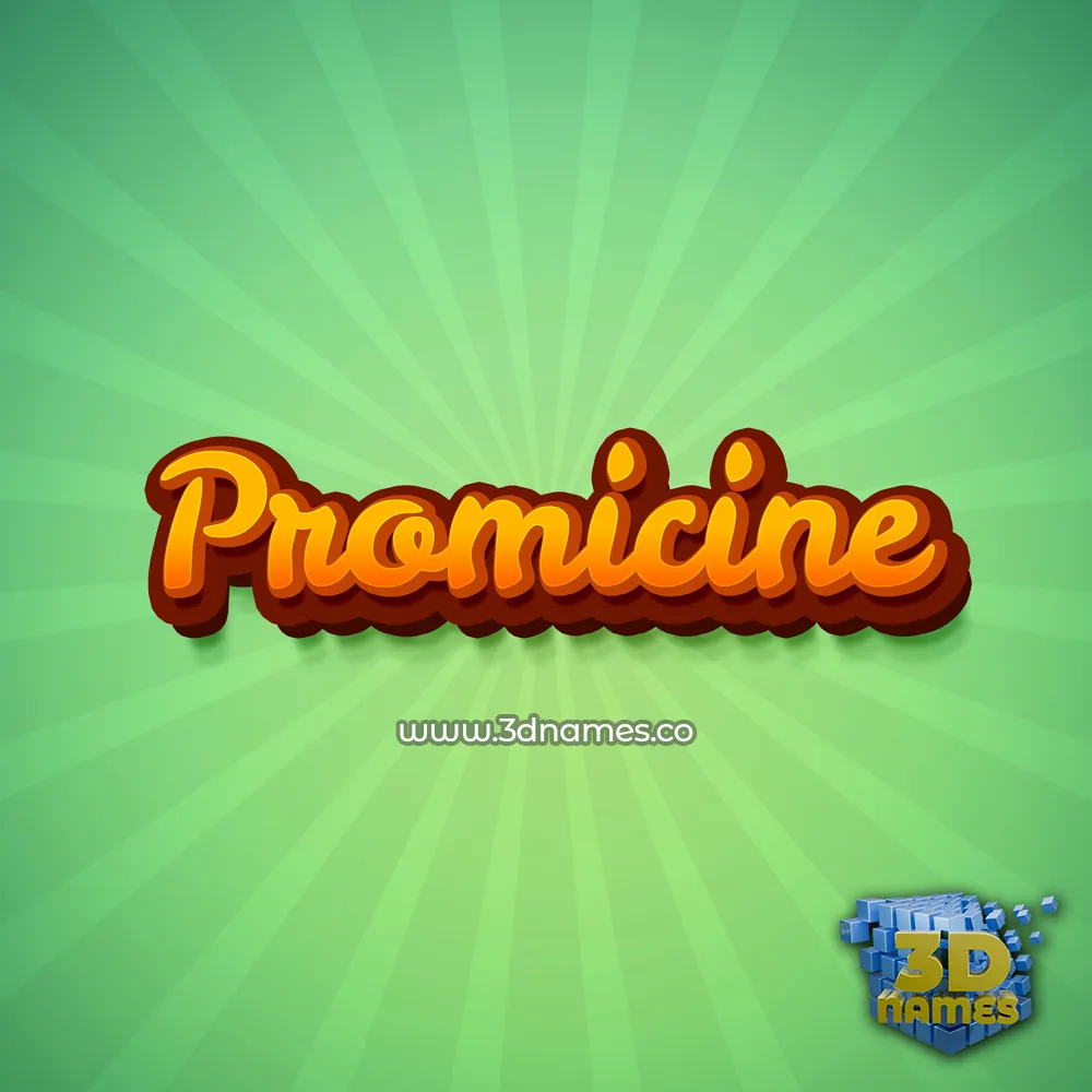 promicine in Green Rays style - 3D name wallpaper