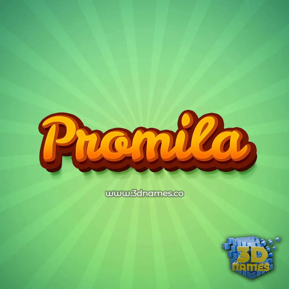 promila in Green Rays style - 3D name wallpaper