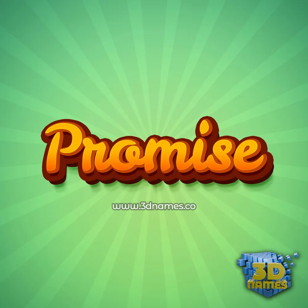 promise in Green Rays style - 3D name wallpaper