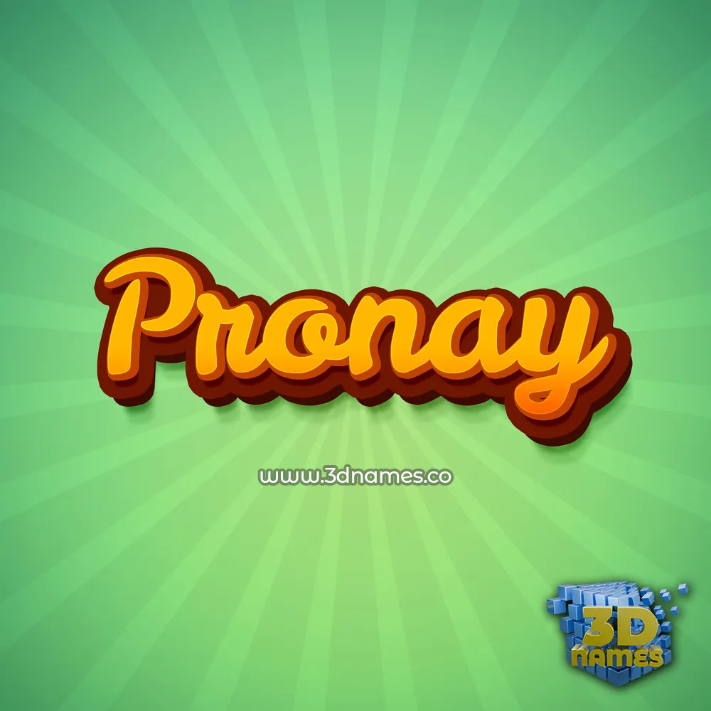 pronay in Green Rays style - 3D name wallpaper