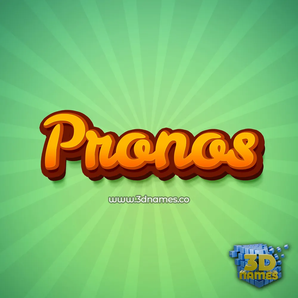 pronos in Green Rays style - 3D name wallpaper