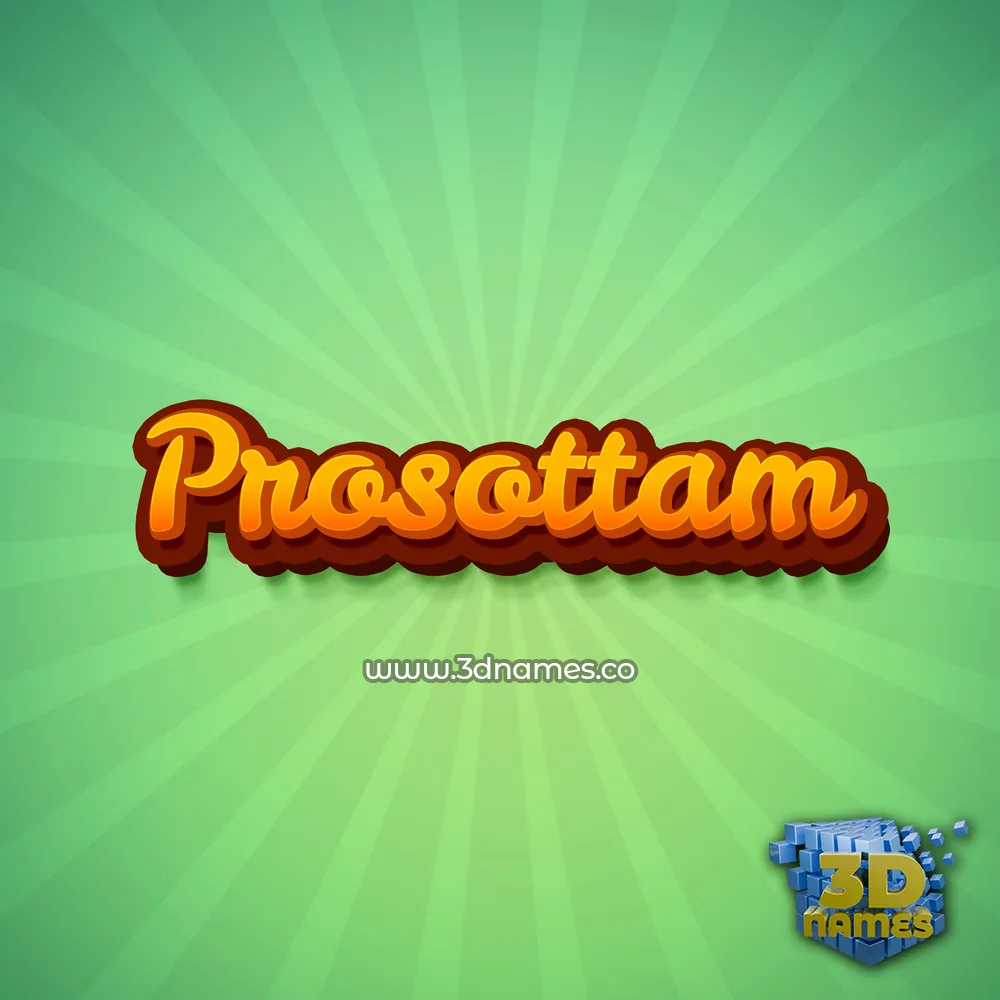 prosottam in Green Rays style - 3D name wallpaper