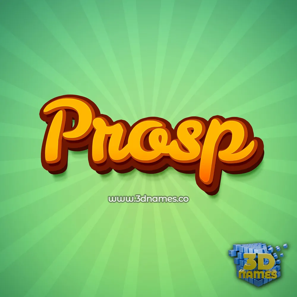 prosp in Green Rays style - 3D name wallpaper