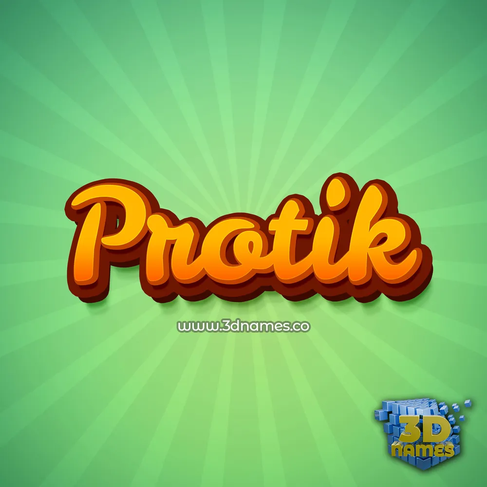 protik in Green Rays style - 3D name wallpaper