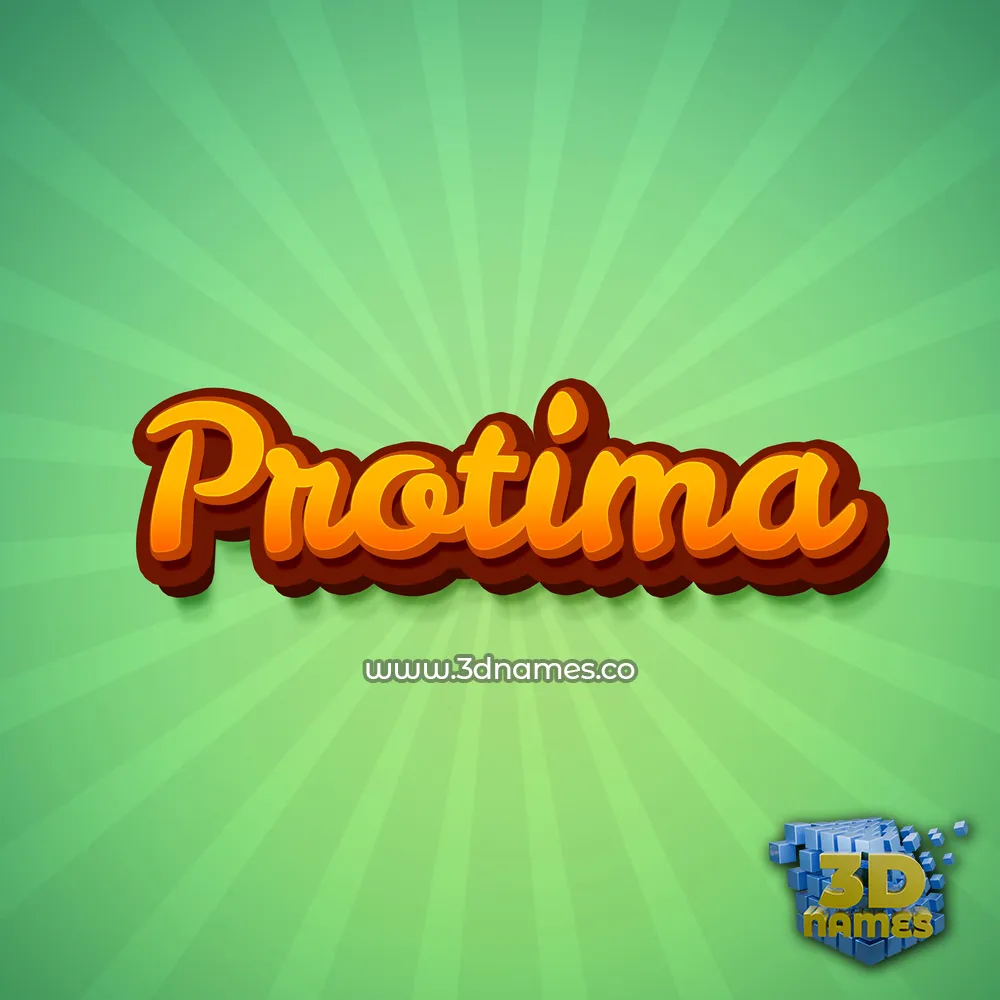 protima in Green Rays style - 3D name wallpaper