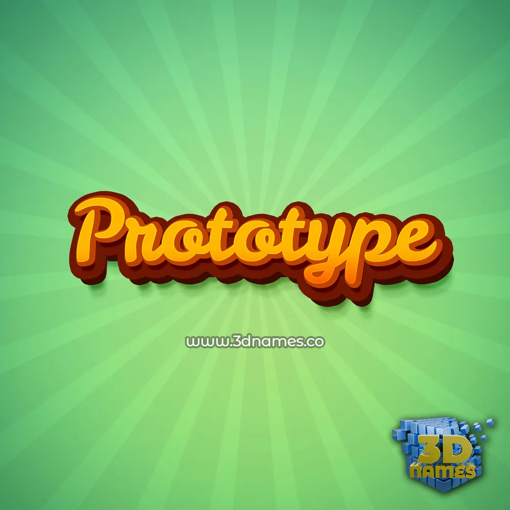 prototype in Green Rays style - 3D name wallpaper