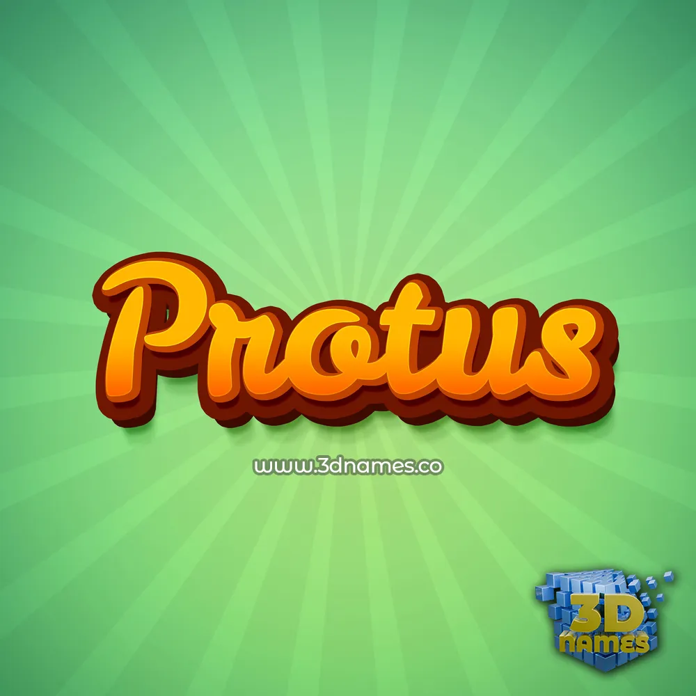 protus in Green Rays style - 3D name wallpaper