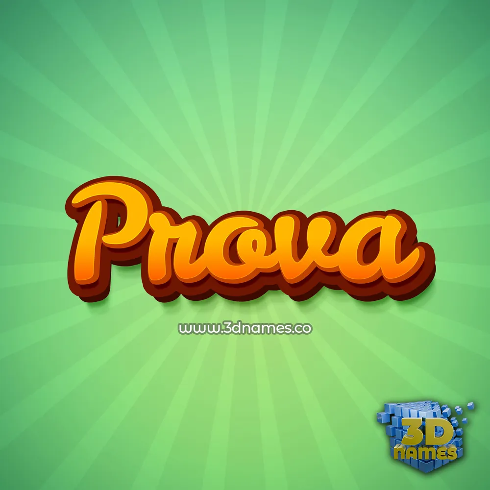 prova in Green Rays style - 3D name wallpaper