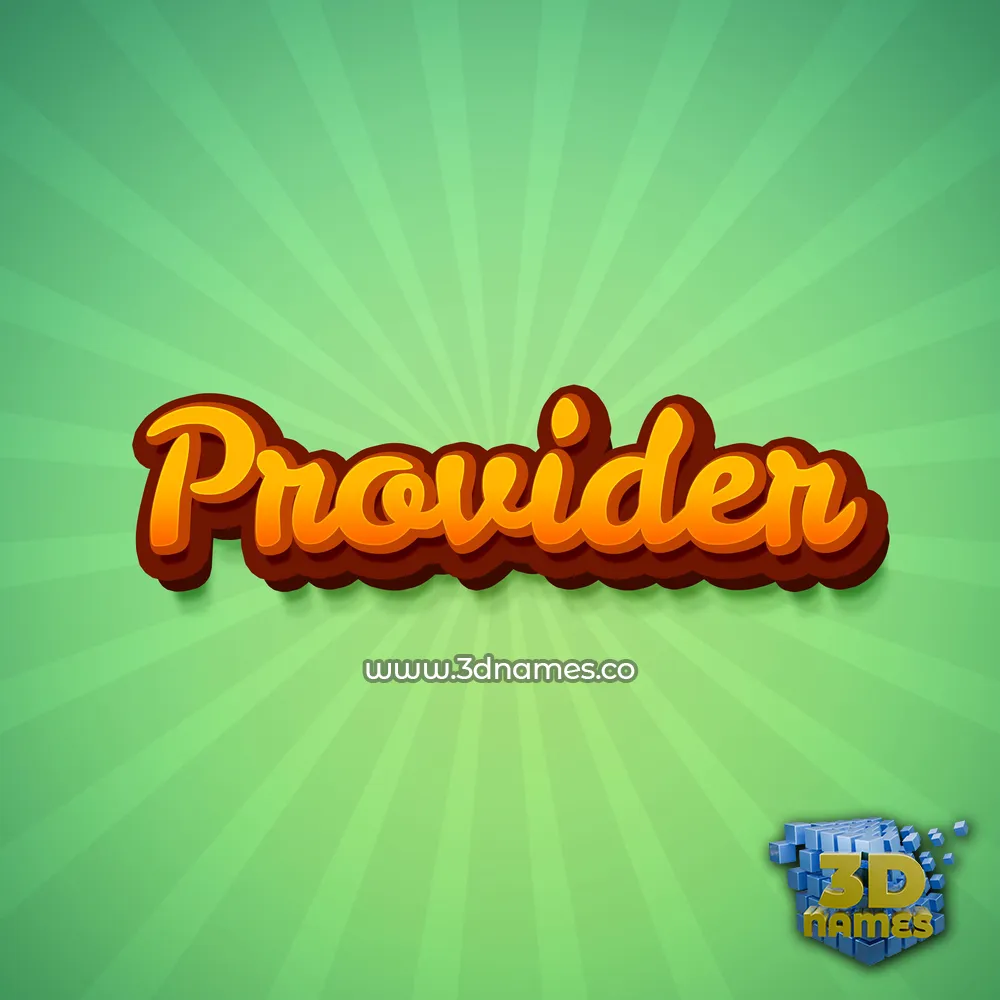provider in Green Rays style - 3D name wallpaper