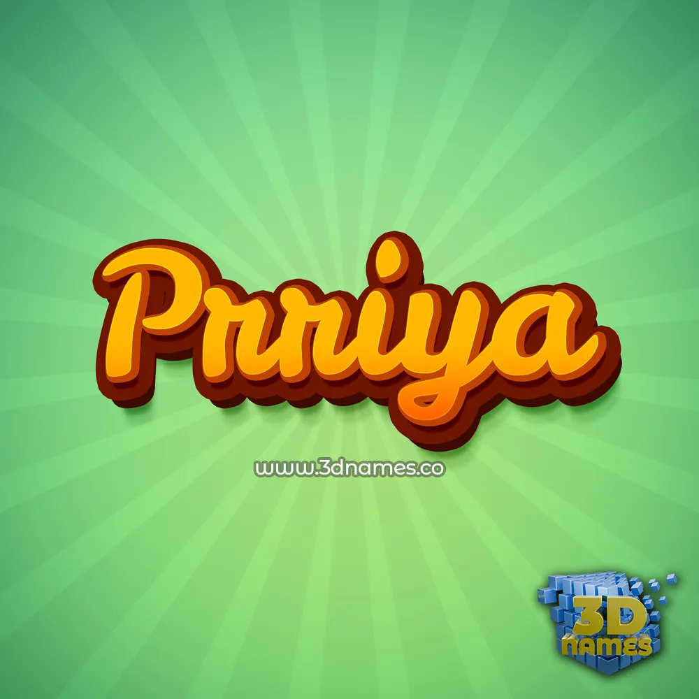 prriya in Green Rays style - 3D name wallpaper
