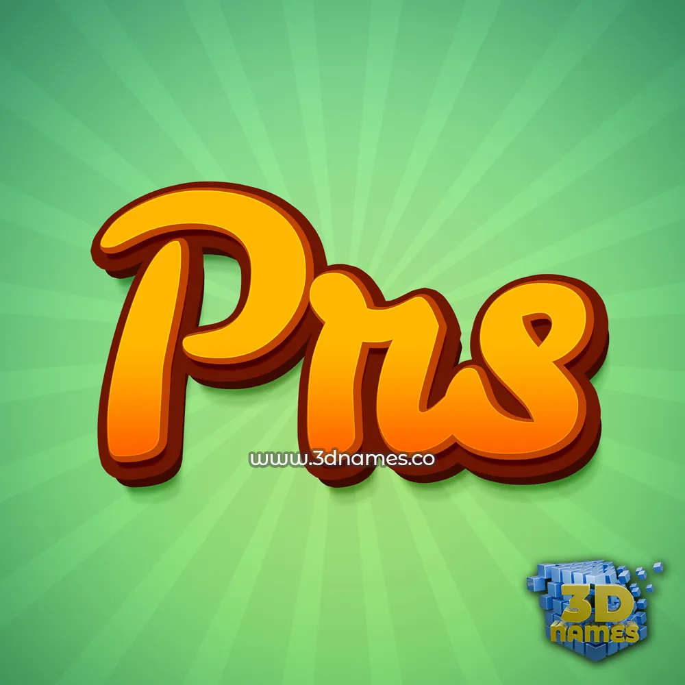 prs in Green Rays style - 3D name wallpaper