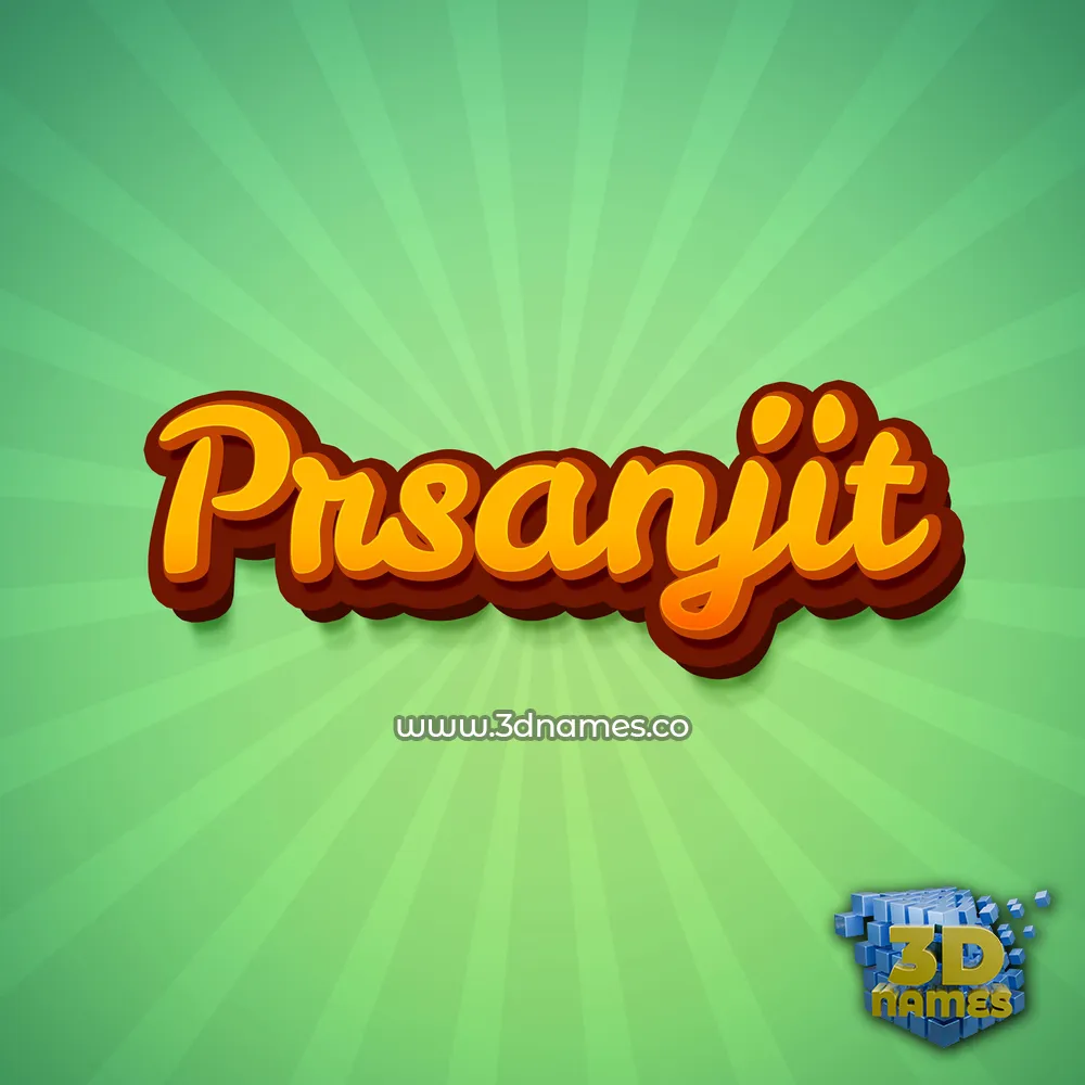 prsanjit in Green Rays style - 3D name wallpaper