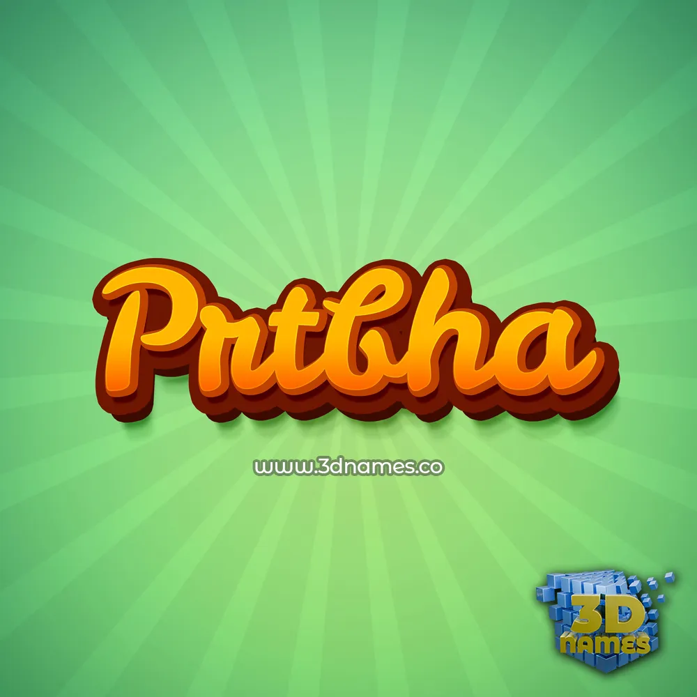 prtbha in Green Rays style - 3D name wallpaper