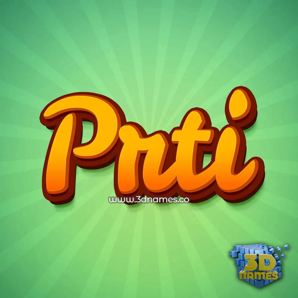 prti in Green Rays style - 3D name wallpaper