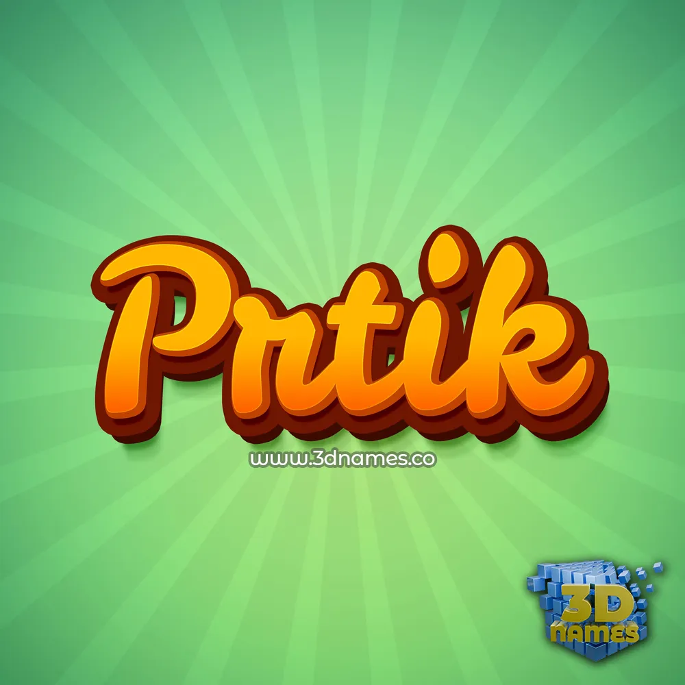 prtik in Green Rays style - 3D name wallpaper