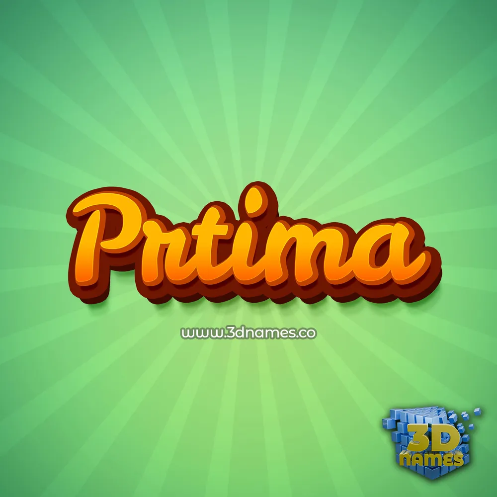 prtima in Green Rays style - 3D name wallpaper