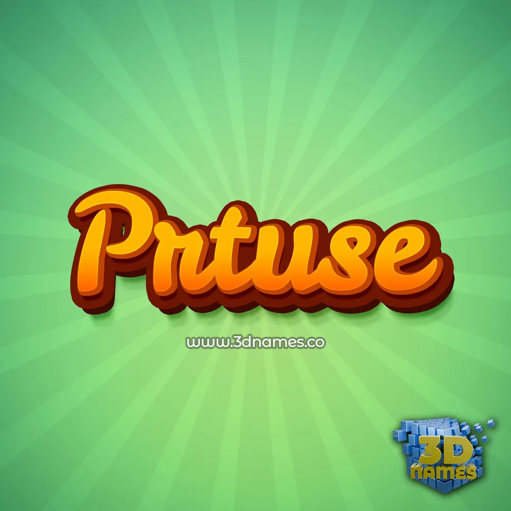 prtuse in Green Rays style - 3D name wallpaper