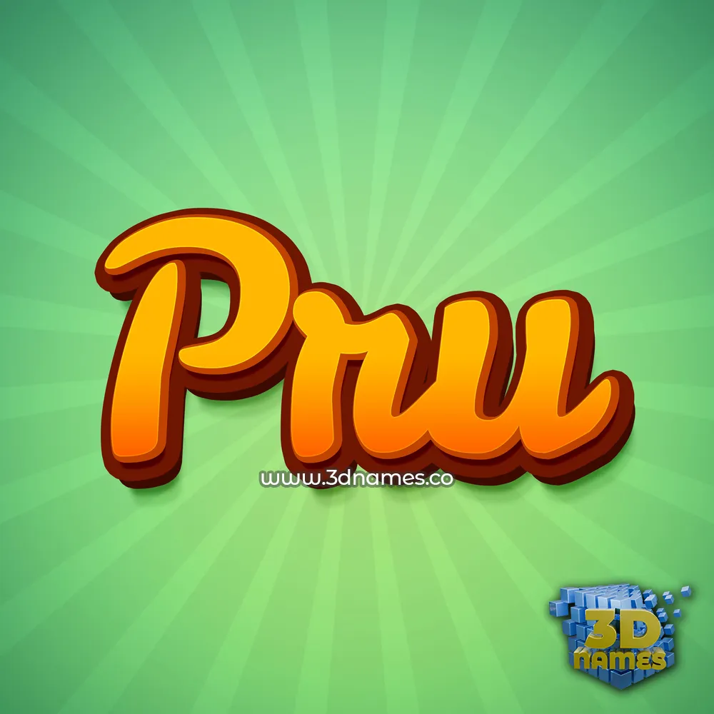 pru in Green Rays style - 3D name wallpaper