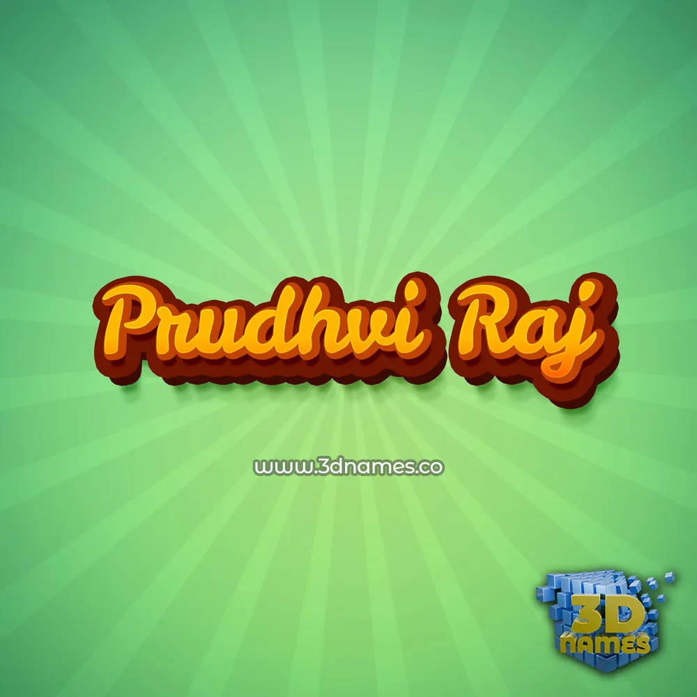 prudhvi raj in Green Rays style - 3D name wallpaper