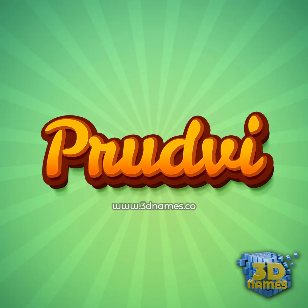 prudvi in Green Rays style - 3D name wallpaper