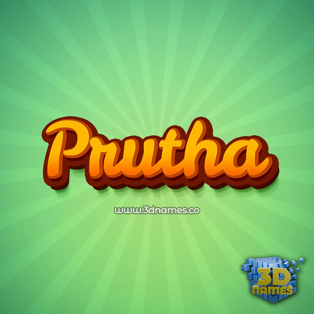 prutha in Green Rays style - 3D name wallpaper