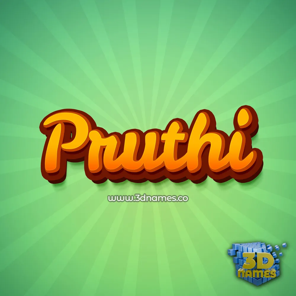 pruthi in Green Rays style - 3D name wallpaper
