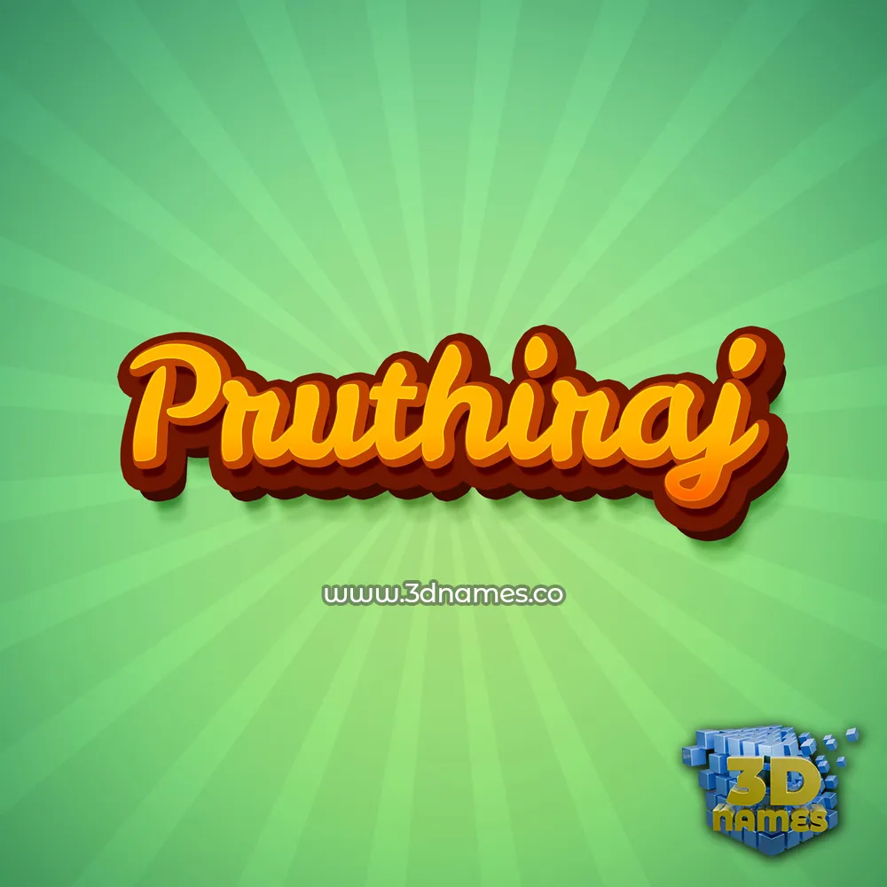 pruthiraj in Green Rays style - 3D name wallpaper