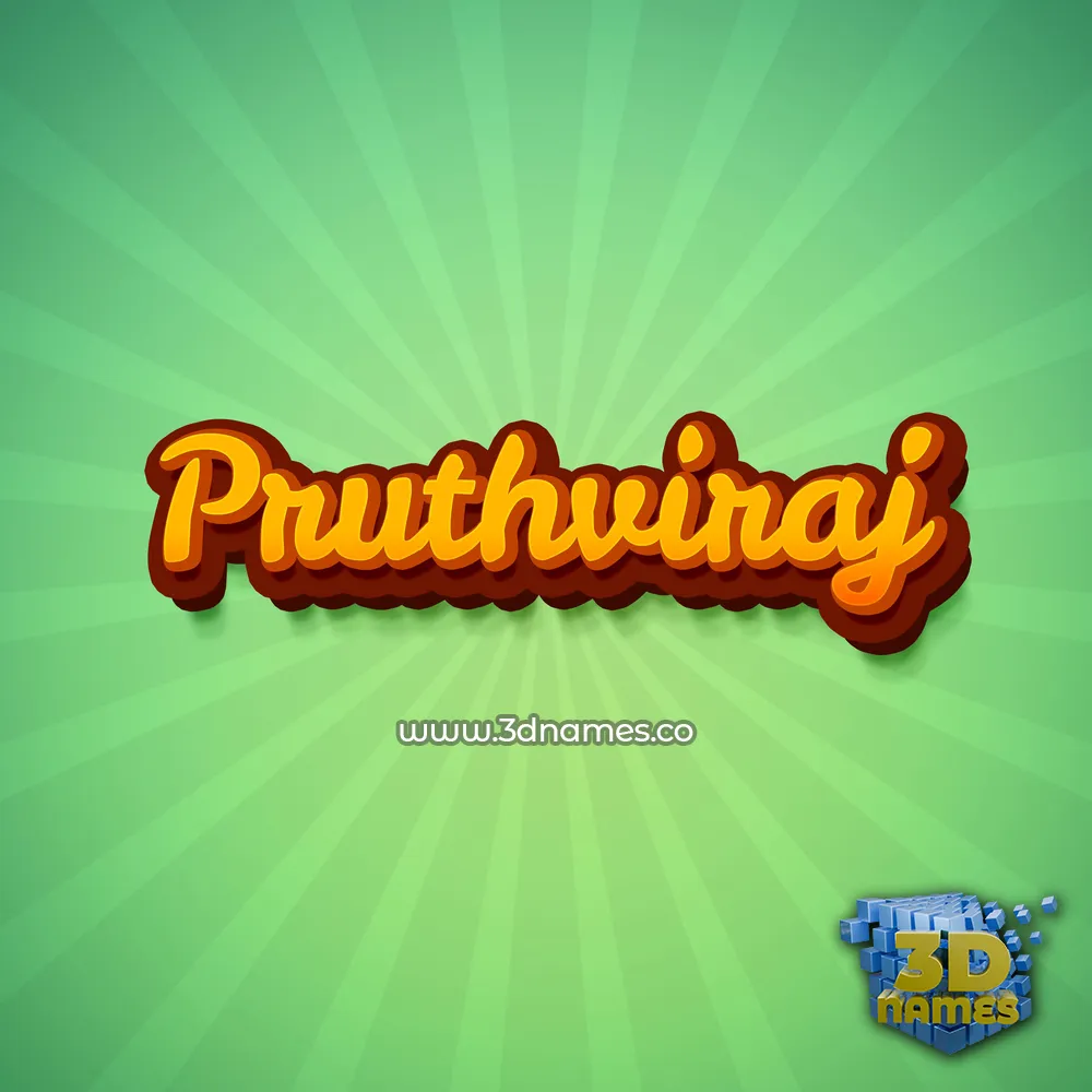 pruthviraj in Green Rays style - 3D name wallpaper