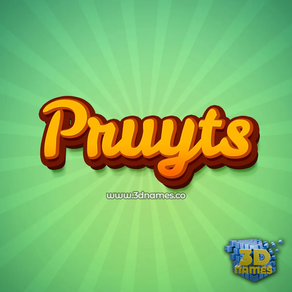 pruyts in Green Rays style - 3D name wallpaper