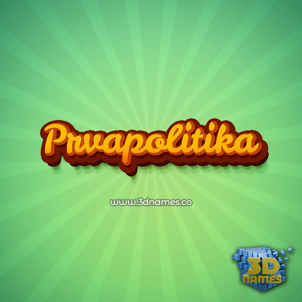 prvapolitika in Green Rays style - 3D name wallpaper