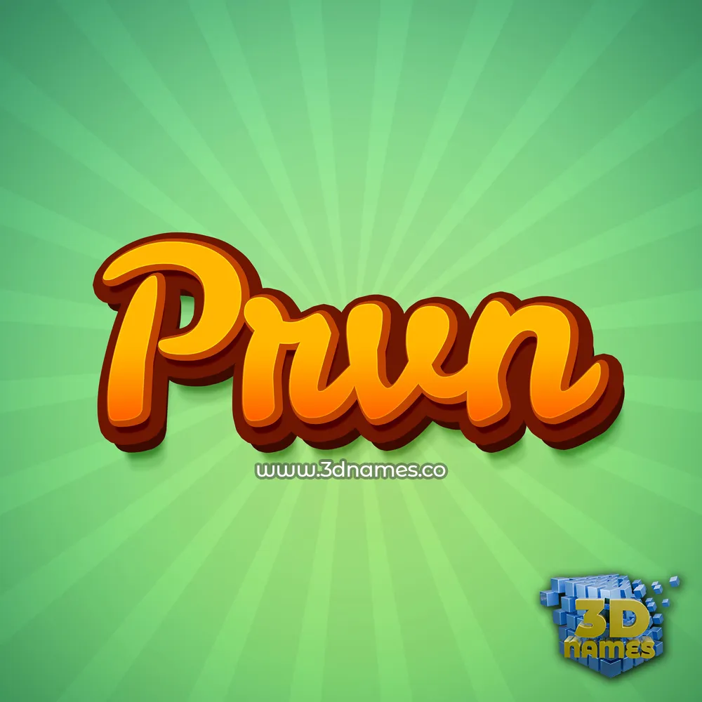 prvn in Green Rays style - 3D name wallpaper