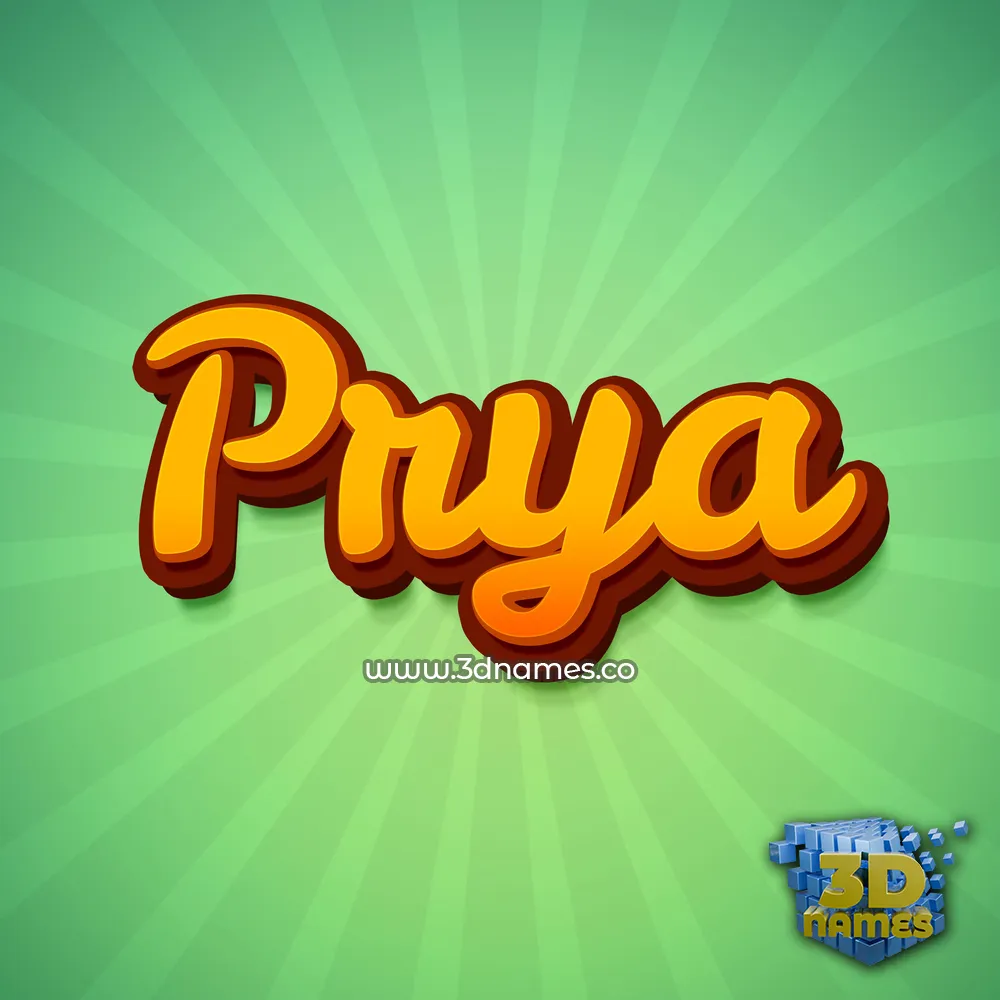 prya in Green Rays style - 3D name wallpaper