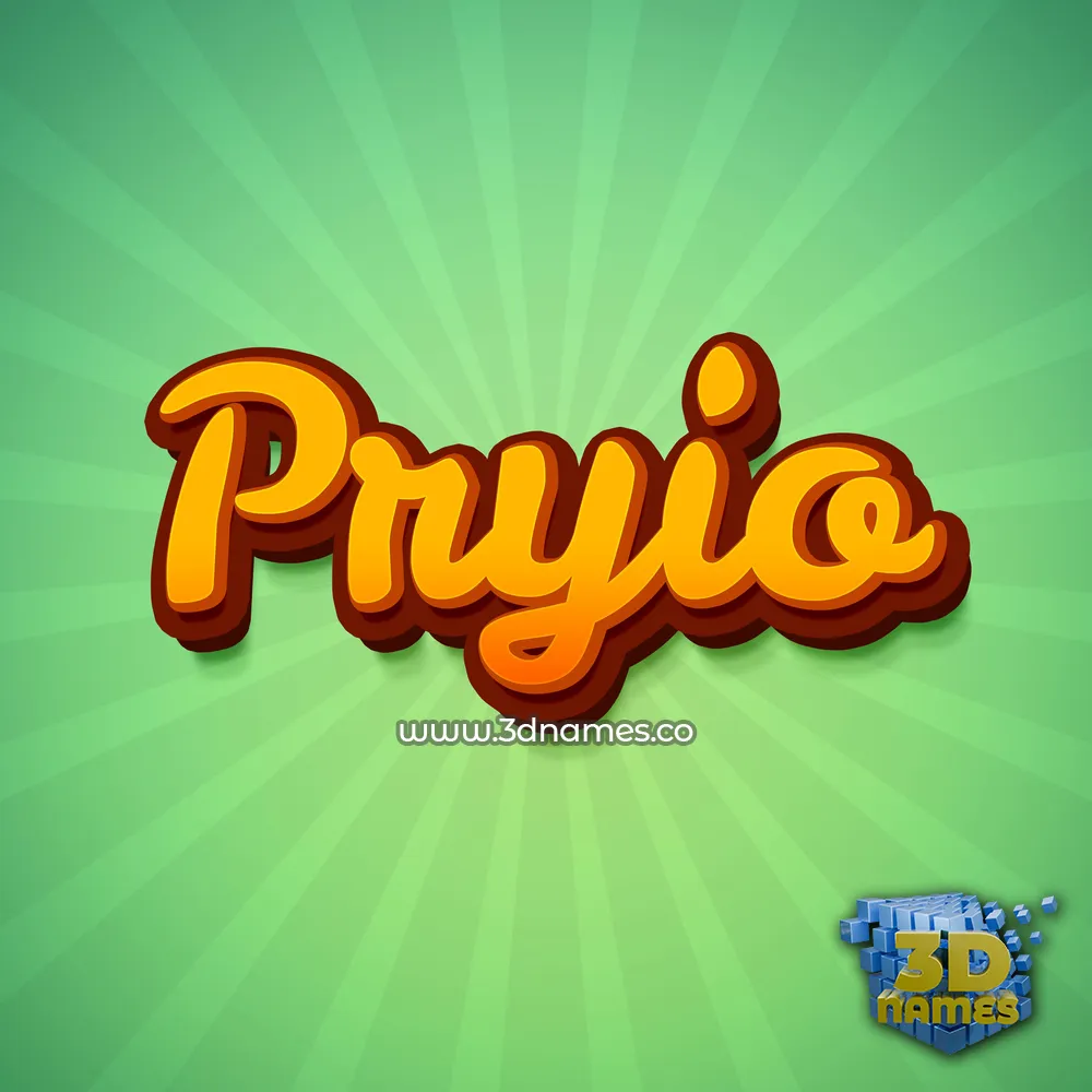pryio in Green Rays style - 3D name wallpaper