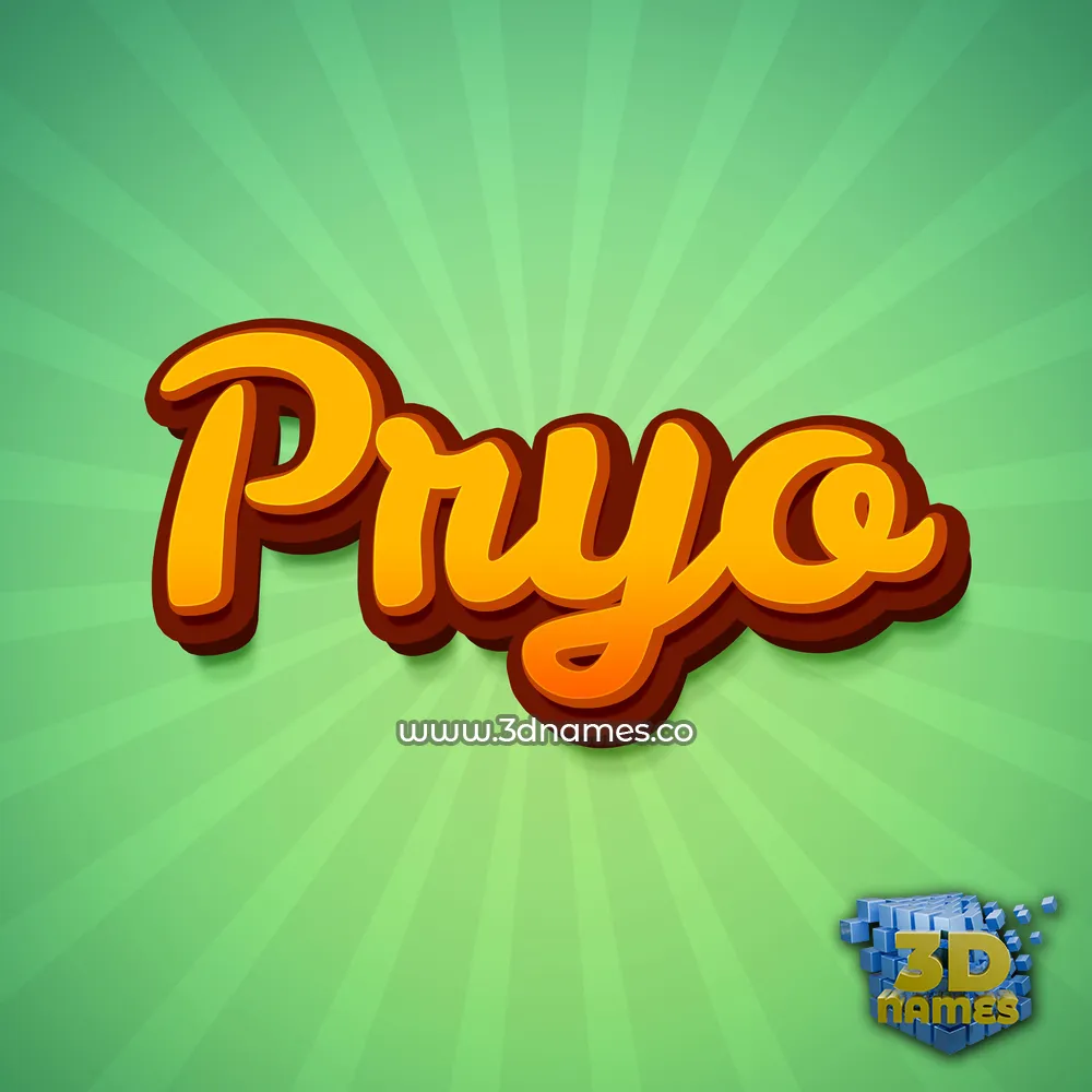 pryo in Green Rays style - 3D name wallpaper