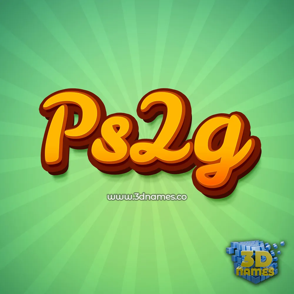 ps2g in Green Rays style - 3D name wallpaper