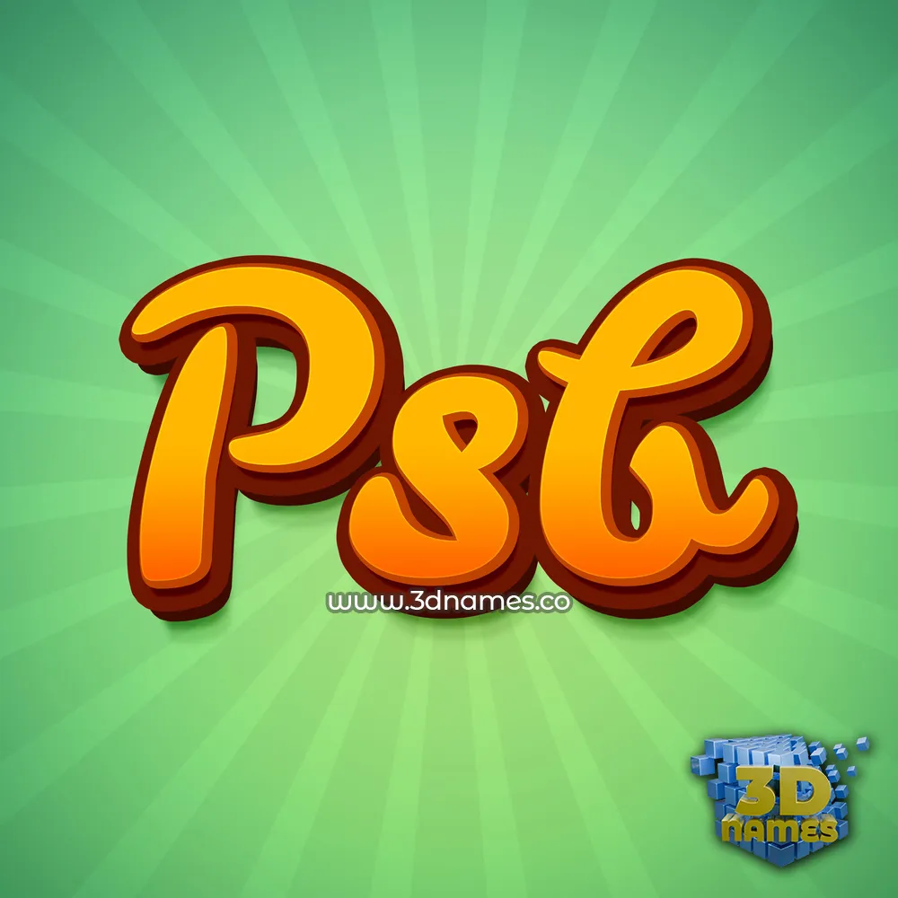 psb in Green Rays style - 3D name wallpaper