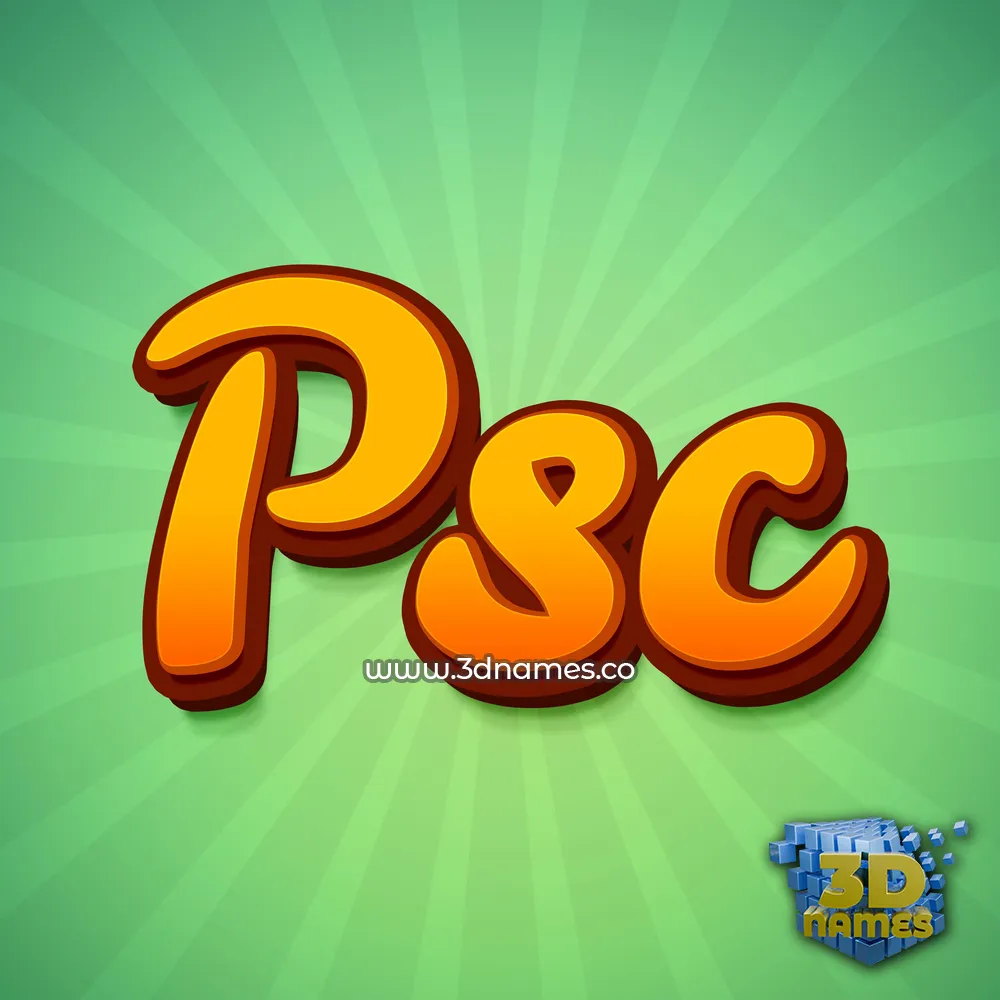 psc in Green Rays style - 3D name wallpaper