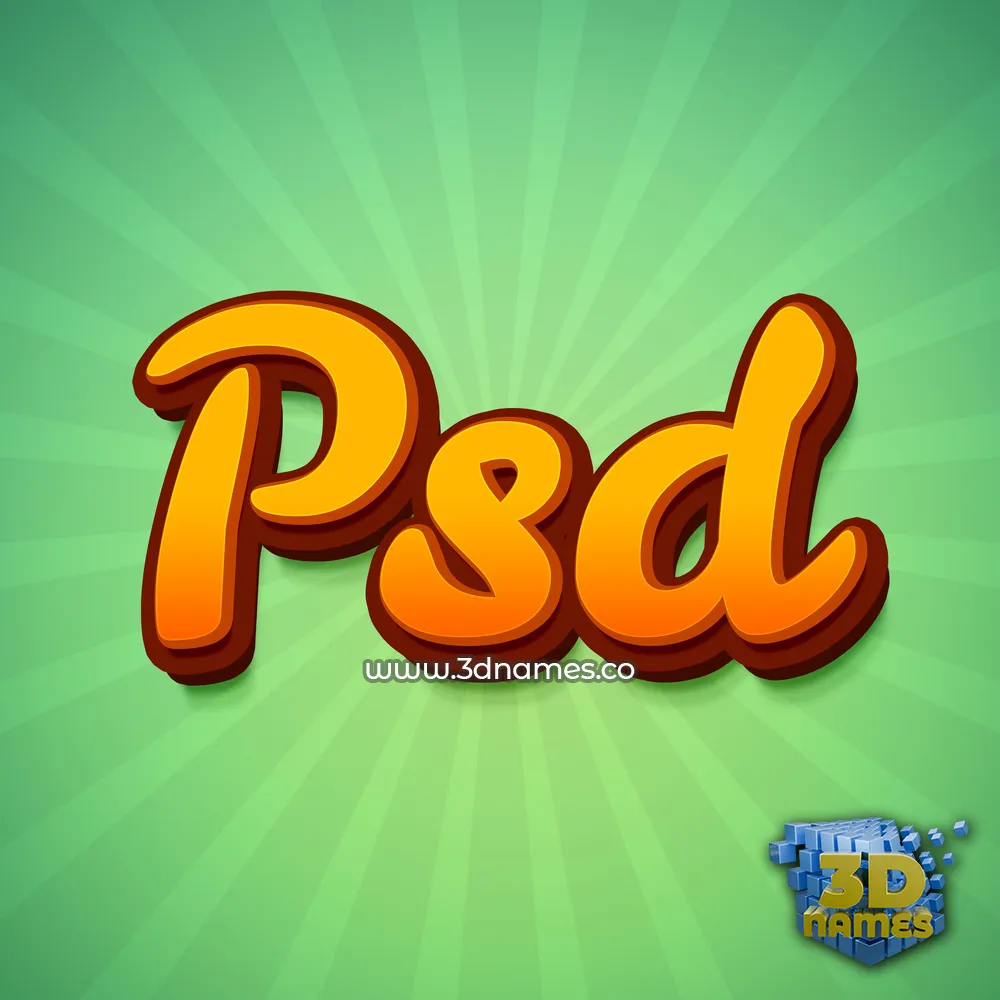 psd in Green Rays style - 3D name wallpaper