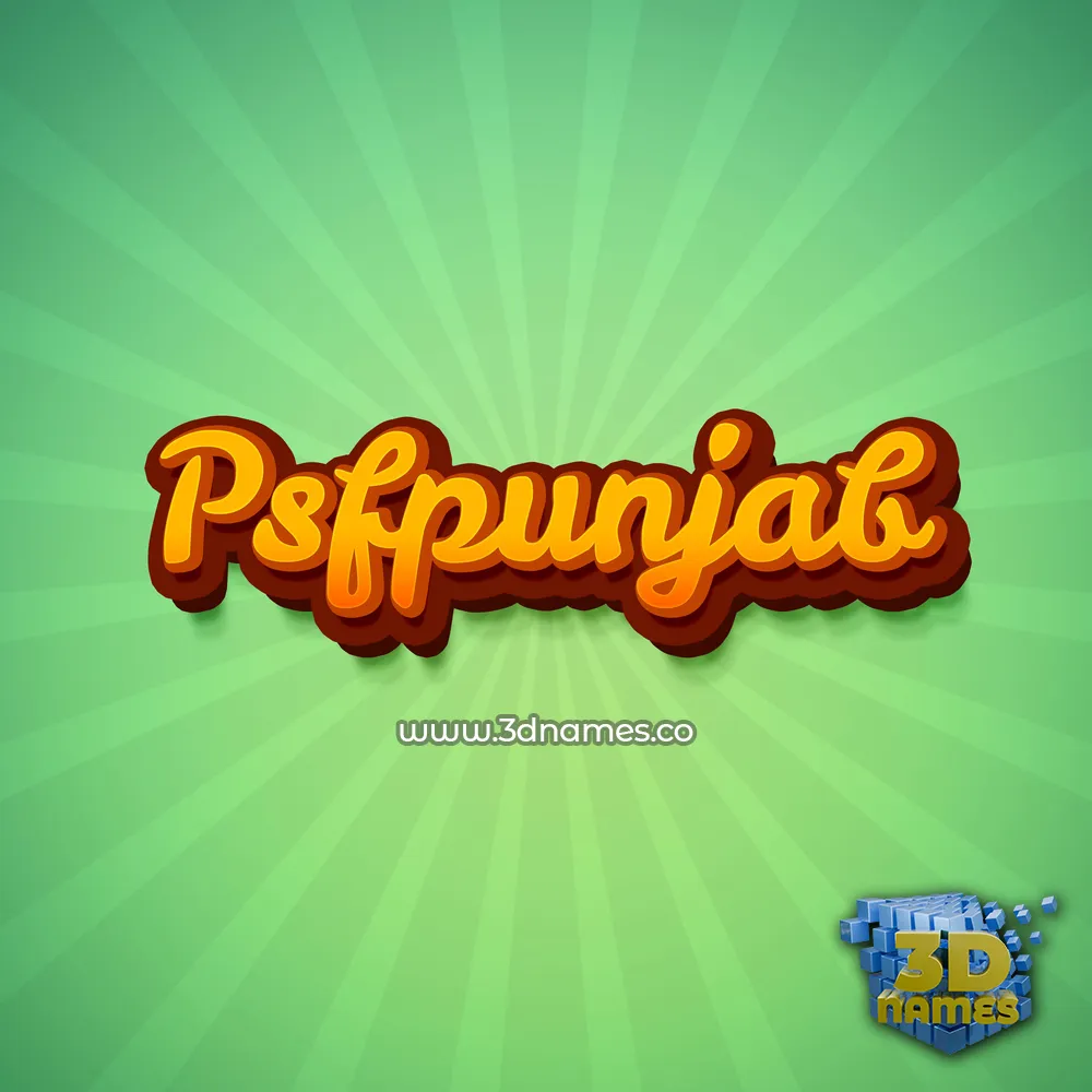 psfpunjab in Green Rays style - 3D name wallpaper